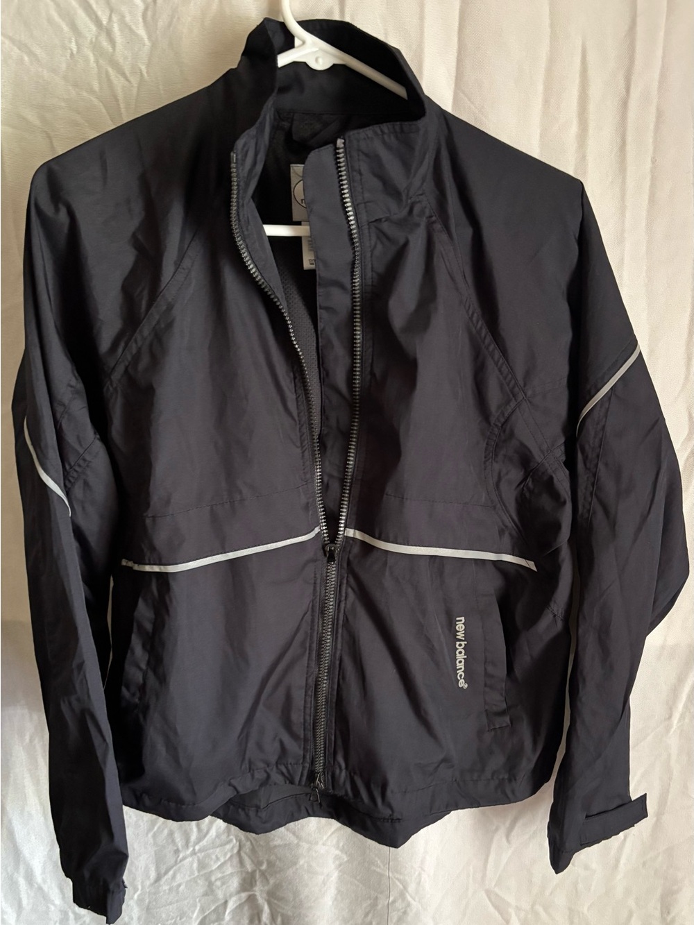 New Balance Men's Black Windbreaker Jacket with Reflective Trim